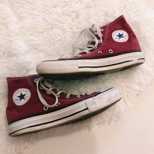 Maroon Red High Top Converse